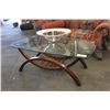 Image 1 : 4' MODERN GLASS TOP COFFEE TABLE
