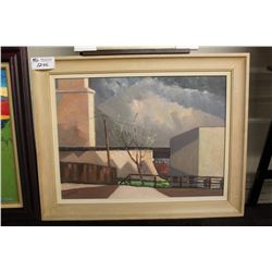 SPRING AMONG THE WAREHOUSES OIL ON CANVASS 22X30