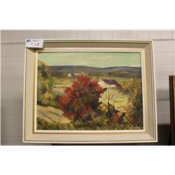 PRAIRIE FARM LANDSCAPE OIL ON BOARD 18X24