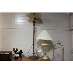 2 LAMPS AND A VASE