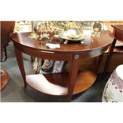 DARK WOOD SEMI CIRCLE HALL TABLE