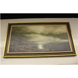 LARGE FRAMED SEASCAPE