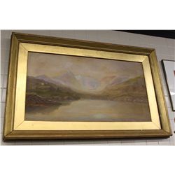 MOUNTAIN LAKE WATERCOLOUR BY HENRY ALBERT HARTLAND