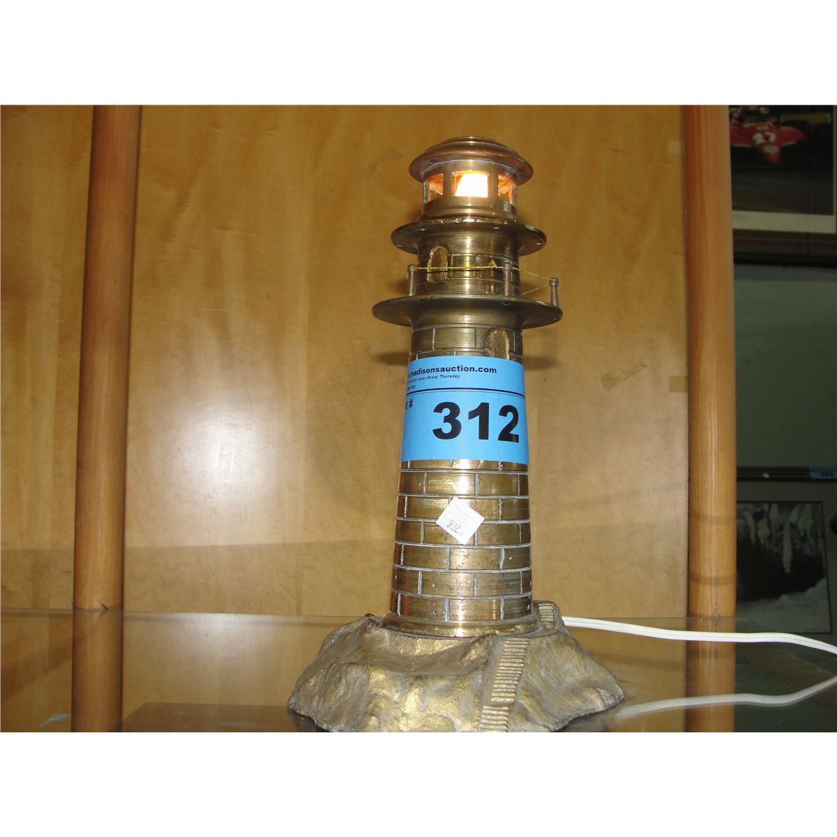 Vintage solid brass lighthouse lamp