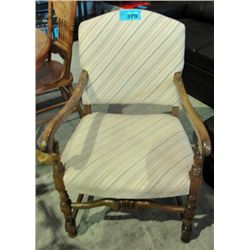 Wood framed arm chair