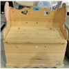 Image 1 : Solid pine bench seat storage trunk