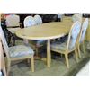 Image 1 : Washed oak dining room table with one leaf