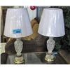 Image 1 : Pair of crystal base table lamps