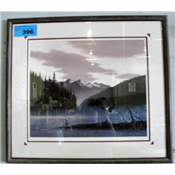 Framed bald eagle double matted print