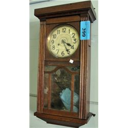 Antique oak cased wall clock