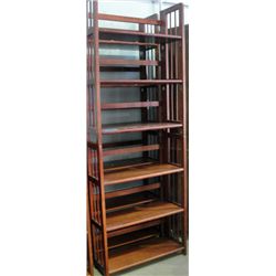 Approx 6F tall cherry finish 2pc bookshelf