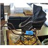 Image 1 : Antique reproduction wicker rattan baby buggy