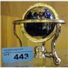 Image 1 : Brass and semi precious world globe