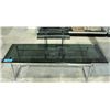 Image 1 : 2pc chrome base with glass top coffee table set