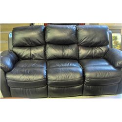 Black leather reclining sofa