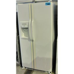 GE white side by side refrigerator