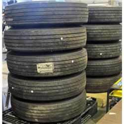 Brand new Hankook semi truck tire with rim