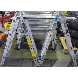 Aluminum platform scaffolding ladder set