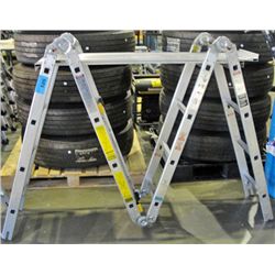 Aluminum platform scaffolding ladder set