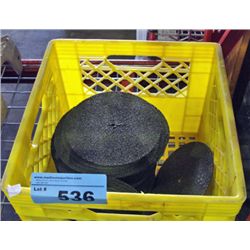 Milk crate of grinding discs