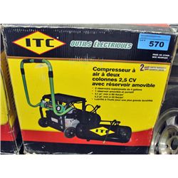 One ITC 2.5HP twin stack air compressor with