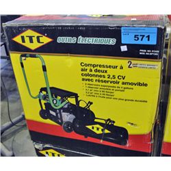 One ITC 2.5HP twin stack air compressor with