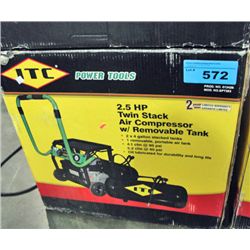 One ITC 2.5HP twin stack air compressor with