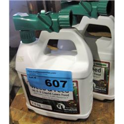 2 containers of weed and feed liquid lawn food