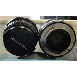 Nikon 50mm camera lense and a pentax 50mm camera