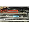 Image 1 : Shelf lot of assorted tools, carpenters levels etc