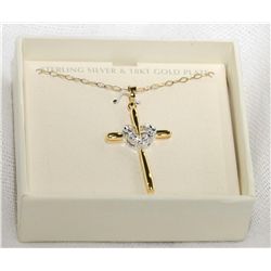 Sterling Silver and Gold Diamond "mom" necklace