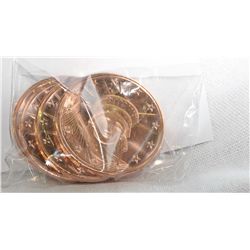 4x one ounce Copper Bullion coins