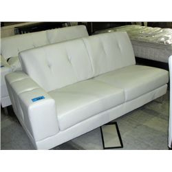 New white leather sectional sofa section
