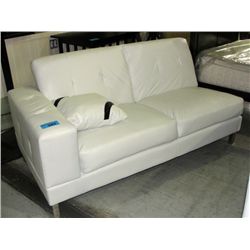 New white leather sectional sofa section