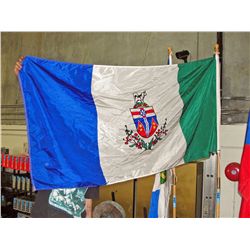 Czechoslovakian flag with pole and stand