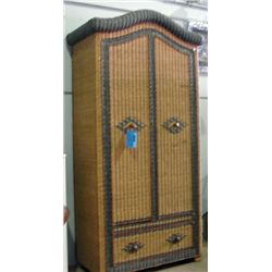 6F tall wicker rattan bedroom armoire cabinet