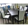 Image 1 : Dining room table with one leaf and 6 white
