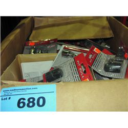 One box of new assorted tools and accessories