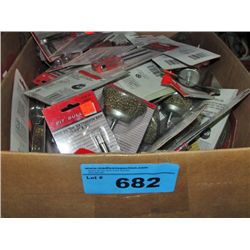 One box of new assorted tools and accessories