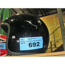 Black motorcycle helmet