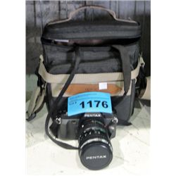 Pentax 35mm film camera with optics camera case