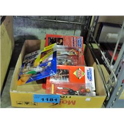 Box of assorted sports collectors action figures