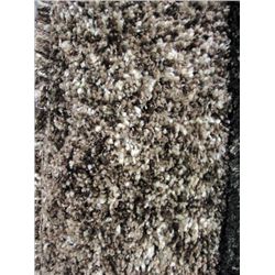 Multi colored brown and beige shag area rug