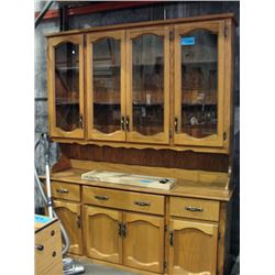2pc oak buffet and hutch