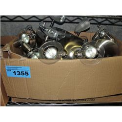 2 boxes of chrome light fixtures