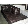 Image 1 : Brown leather sectional sofa section