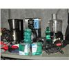 Image 1 : shelf lot of small kitchen appliances and misc