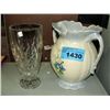 Image 1 : Ceramic jug and crystal vase