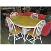 Image 1 : Natural and white dining table with 4 chairs