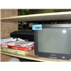 Image 1 : Shelf lot of misc; Portable TV, energy speaker, ec